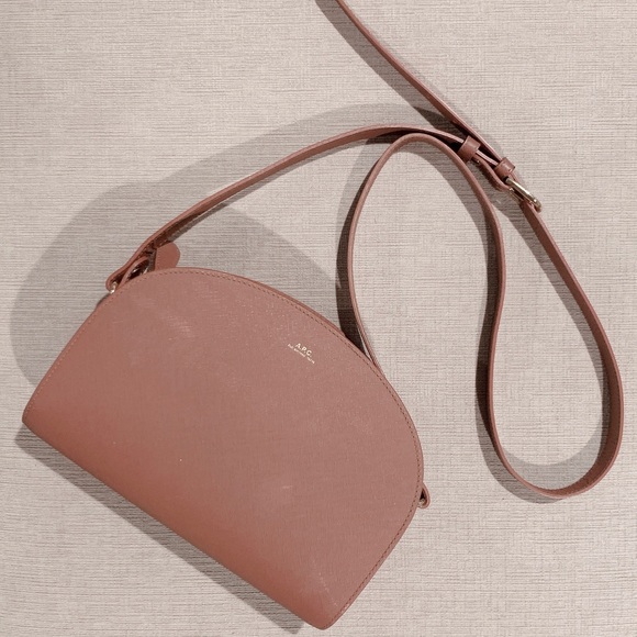 A.P.C. Saffiano Half Moon Bag Sac Demi-Lune - Picture 2 of 11